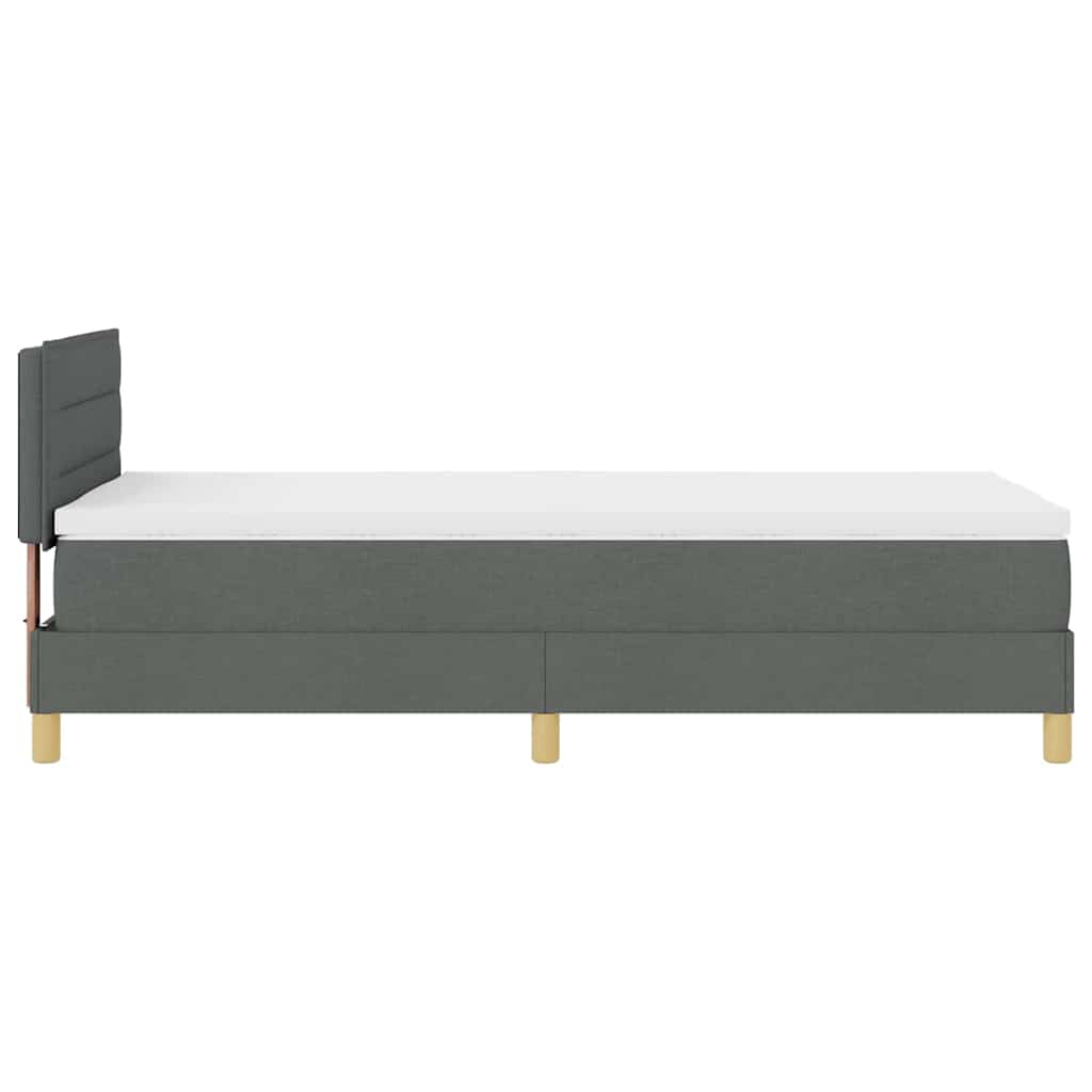 Boxspringbett mit Matratze Dunkelgrau 90 x 190 cm Stoff