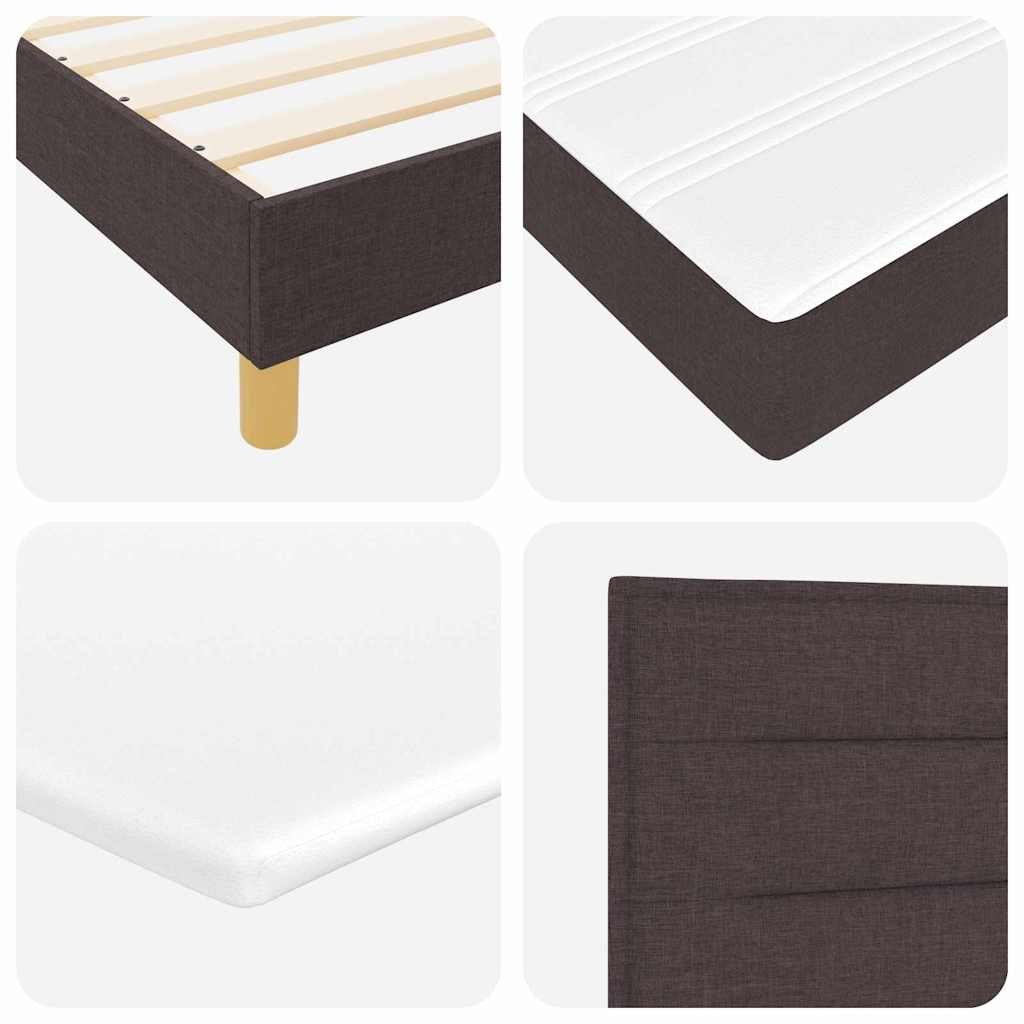 Boxspringbett mit Matratze Dunkelbraun 90 x 200 cm Stoff