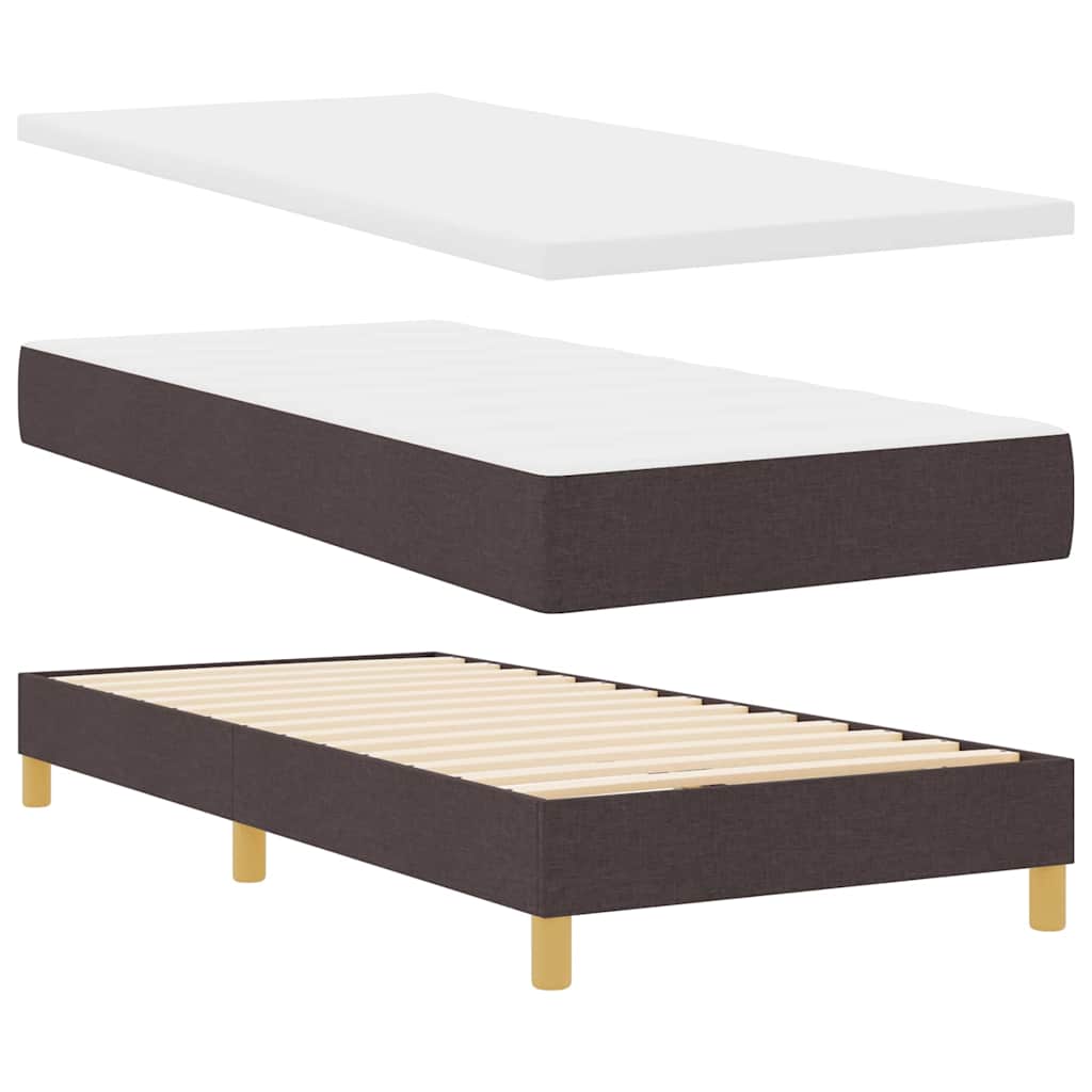 Boxspringbett mit Matratze Dunkelbraun 90 x 200 cm Stoff