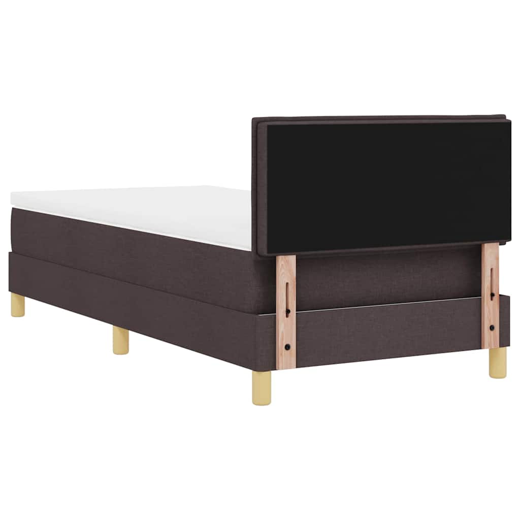 Boxspringbett mit Matratze Dunkelbraun 90 x 200 cm Stoff