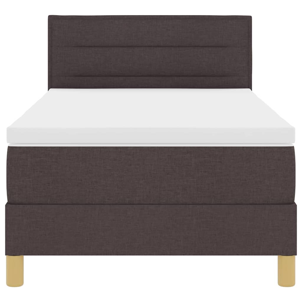 Boxspringbett mit Matratze Dunkelbraun 90 x 200 cm Stoff