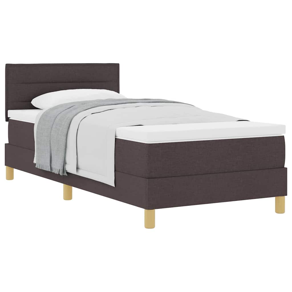 Boxspringbett mit Matratze Dunkelbraun 90 x 200 cm Stoff