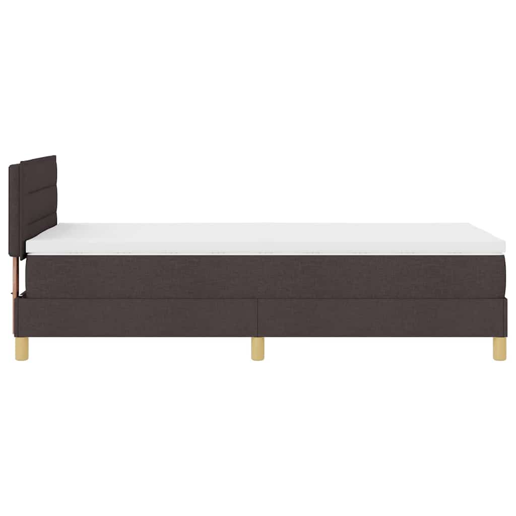 Boxspringbett mit Matratze Dunkelbraun 90 x 200 cm Stoff