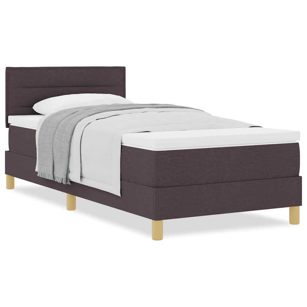 Boxspringbett mit Matratze Dunkelbraun 90 x 200 cm Stoff