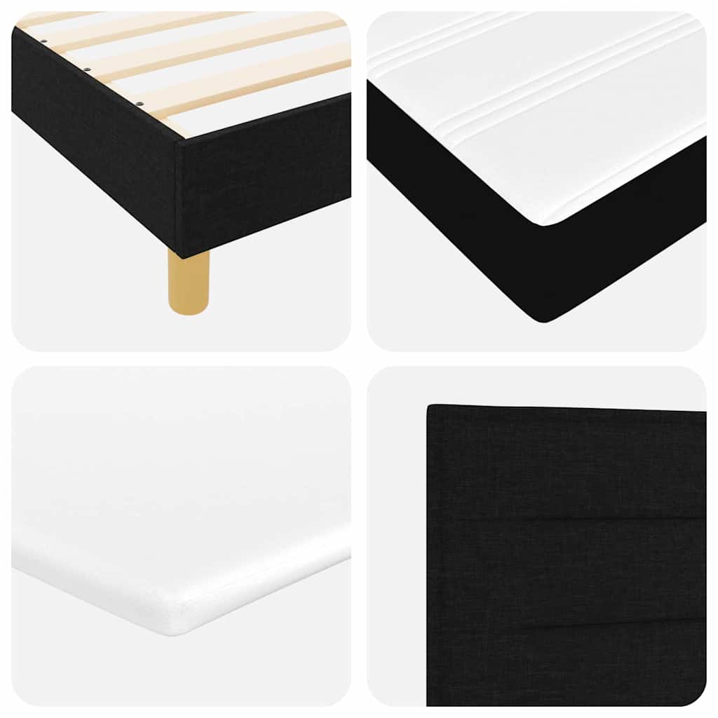 Boxspringbett mit Matratze Schwarz 100 x 200 cm Stoff