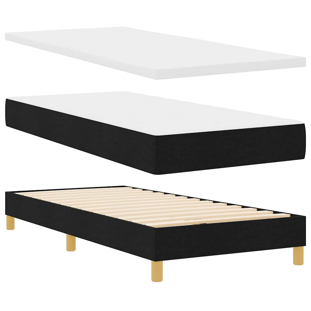 Boxspringbett mit Matratze Schwarz 100 x 200 cm Stoff