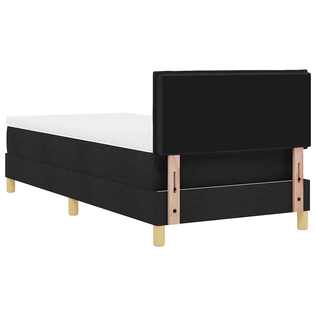 Boxspringbett mit Matratze Schwarz 100 x 200 cm Stoff