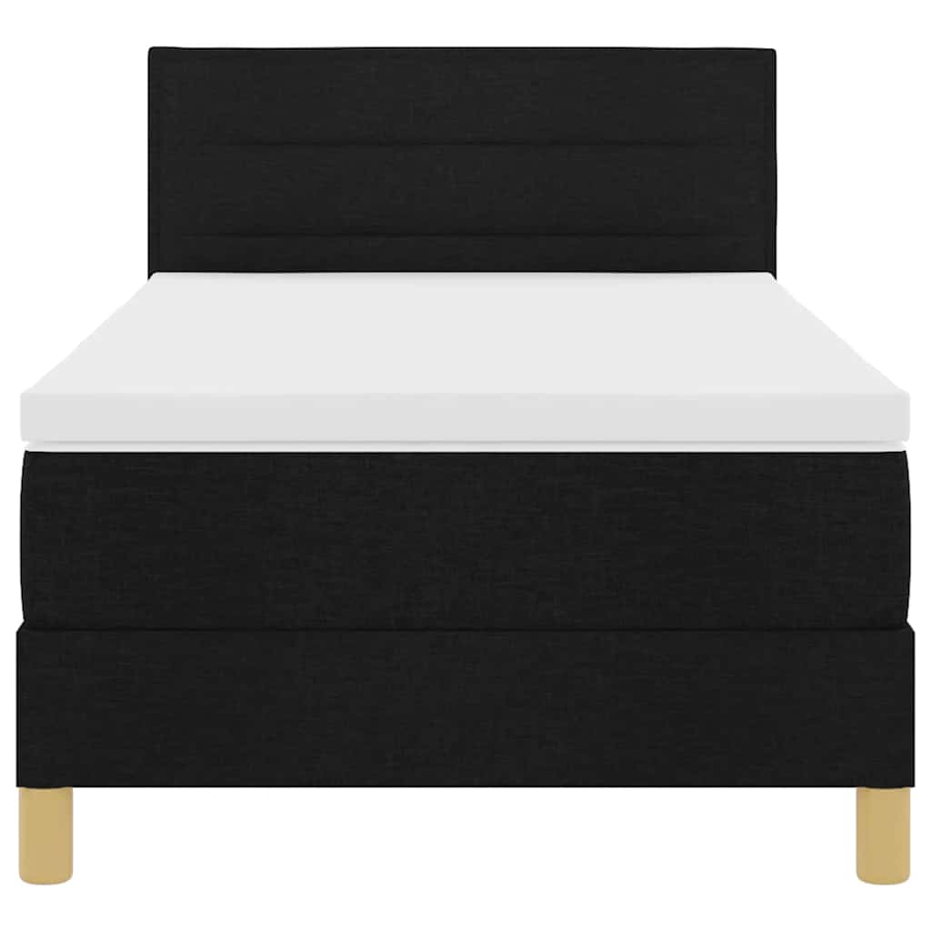 Boxspringbett mit Matratze Schwarz 100 x 200 cm Stoff