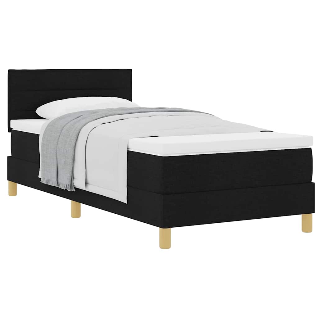 Boxspringbett mit Matratze Schwarz 100 x 200 cm Stoff