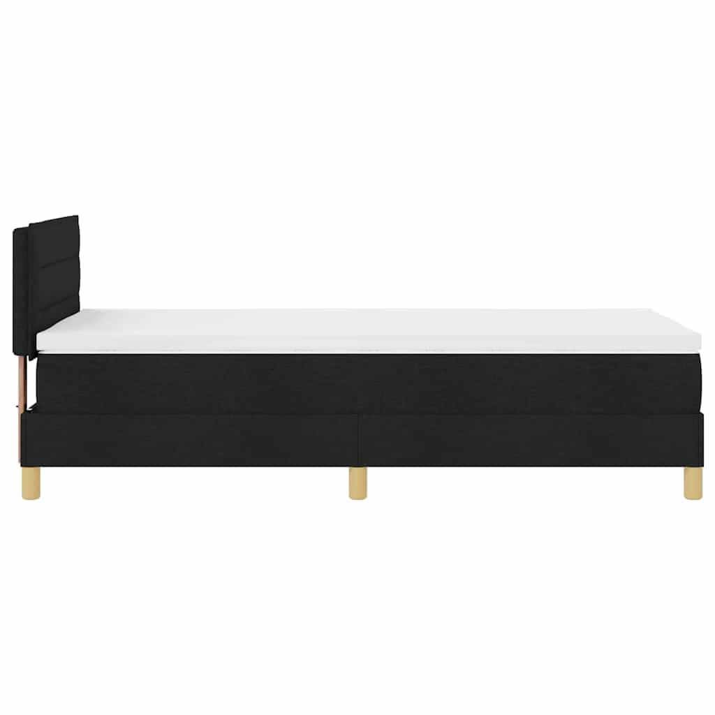 Boxspringbett mit Matratze Schwarz 100 x 200 cm Stoff