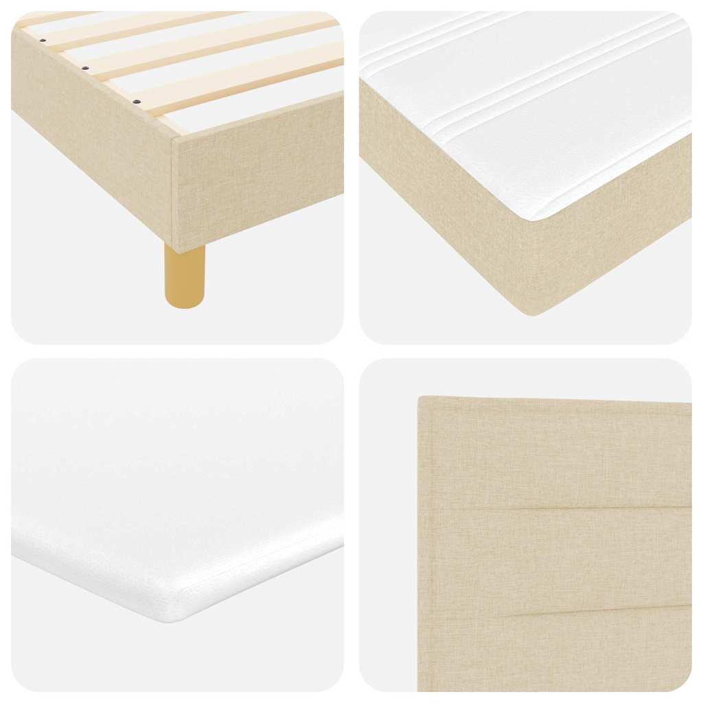 Boxspringbett mit Matratze Creme 100 x 200 cm Stoff