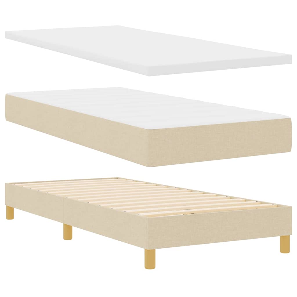 Boxspringbett mit Matratze Creme 100 x 200 cm Stoff