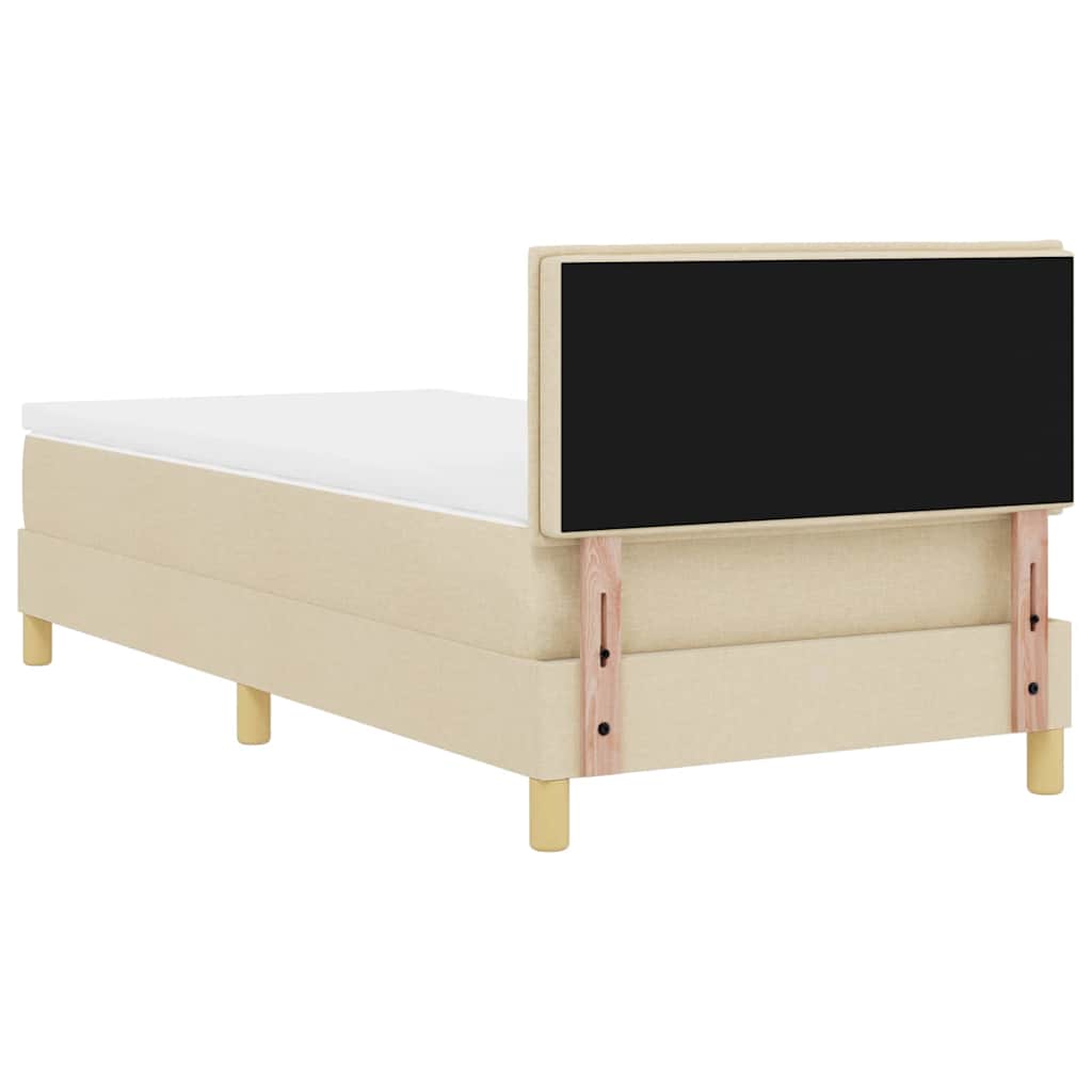 Boxspringbett mit Matratze Creme 100 x 200 cm Stoff