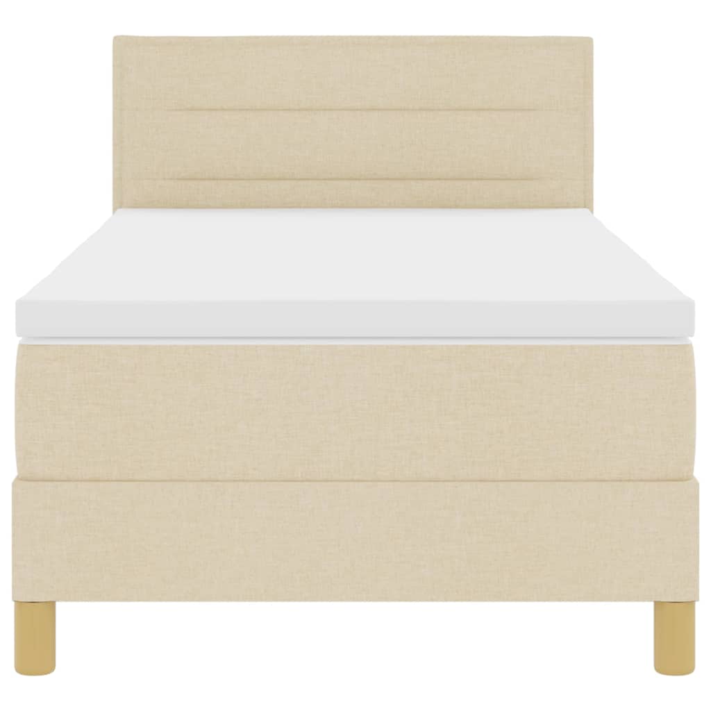 Boxspringbett mit Matratze Creme 100 x 200 cm Stoff