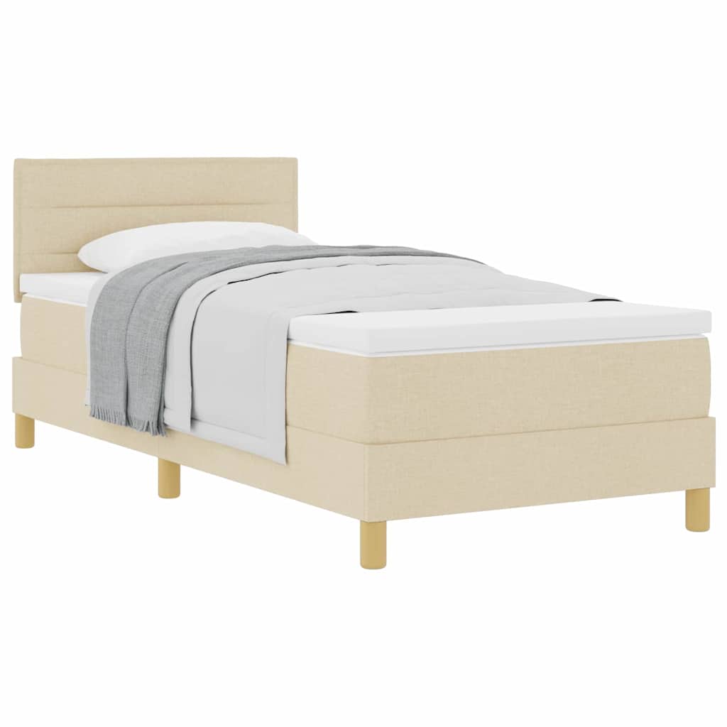 Boxspringbett mit Matratze Creme 100 x 200 cm Stoff