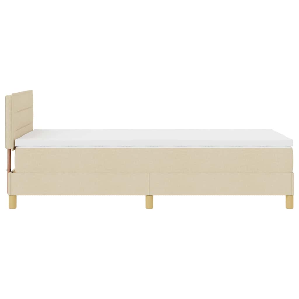 Boxspringbett mit Matratze Creme 100 x 200 cm Stoff