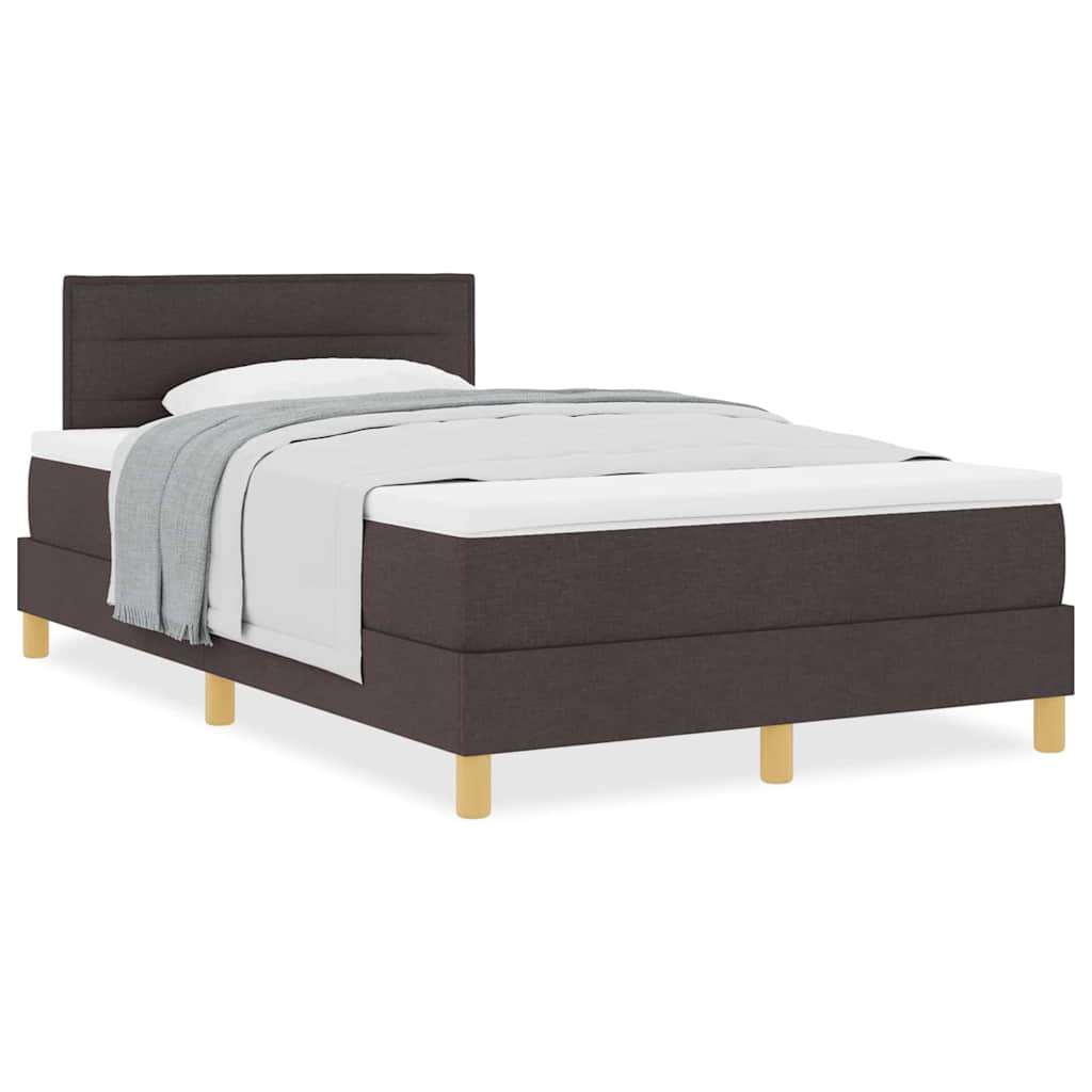 Boxspringbett mit Matratze Dunkelbraun 120 x 200 cm Stoff