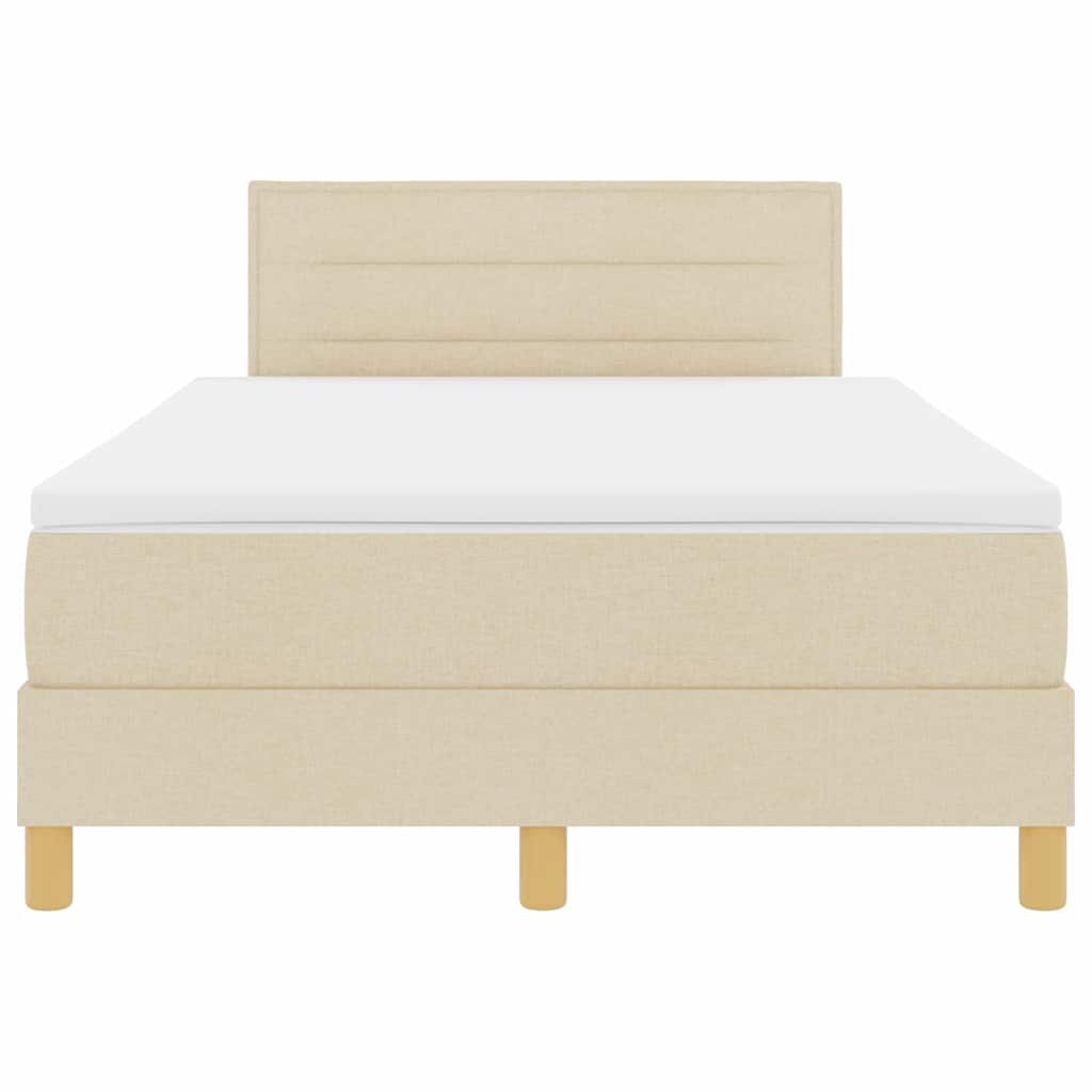 Boxspringbett mit Matratze Creme 120 x 200 cm Stoff