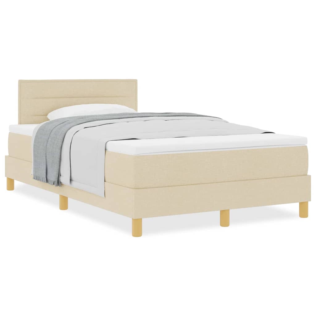 Boxspringbett mit Matratze Creme 120 x 200 cm Stoff