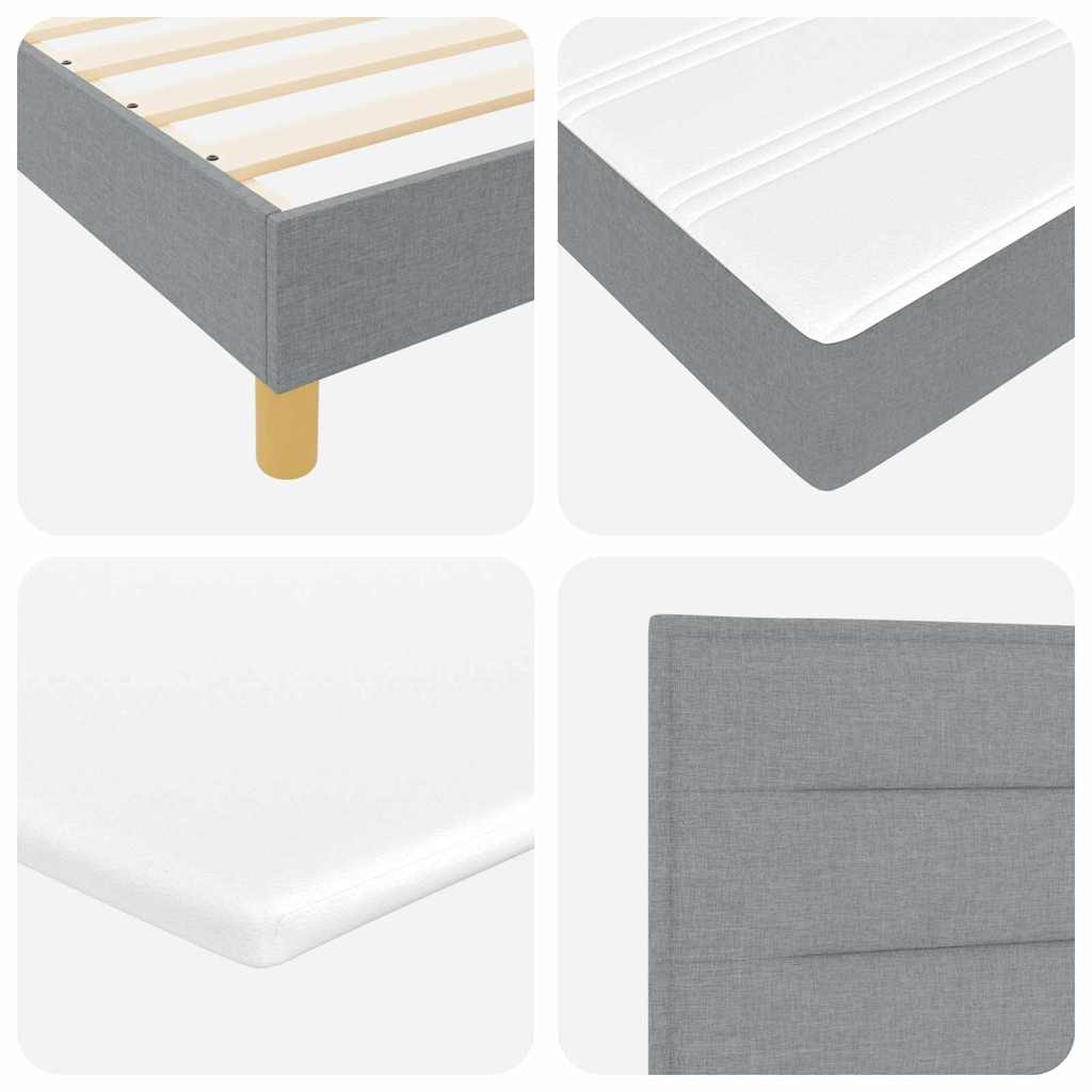 Boxspringbett mit Matratze Hellgrau 200 x 200 cm Stoff