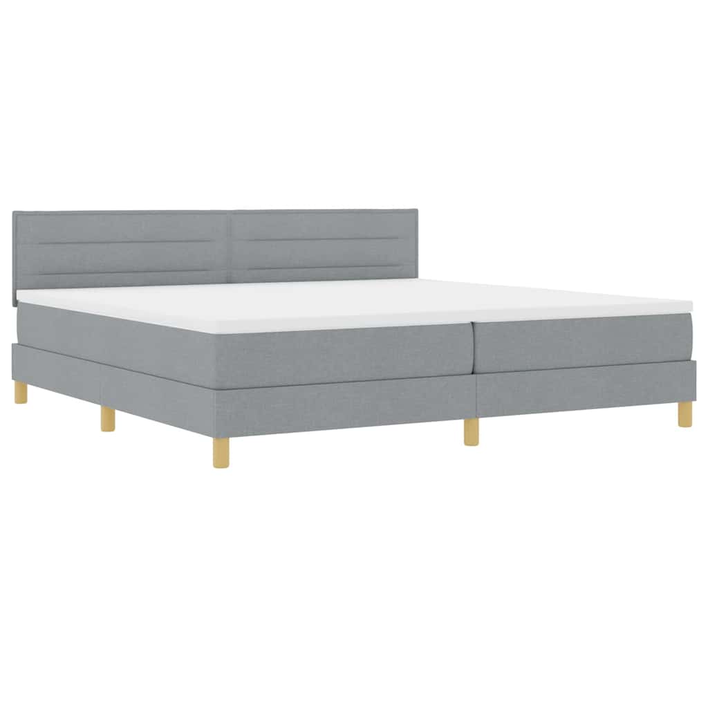 Boxspringbett mit Matratze Hellgrau 200 x 200 cm Stoff
