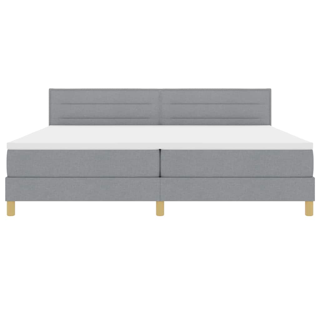 Boxspringbett mit Matratze Hellgrau 200 x 200 cm Stoff