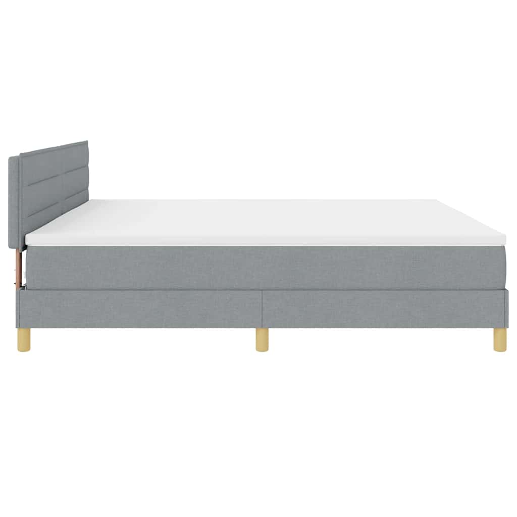 Boxspringbett mit Matratze Hellgrau 200 x 200 cm Stoff