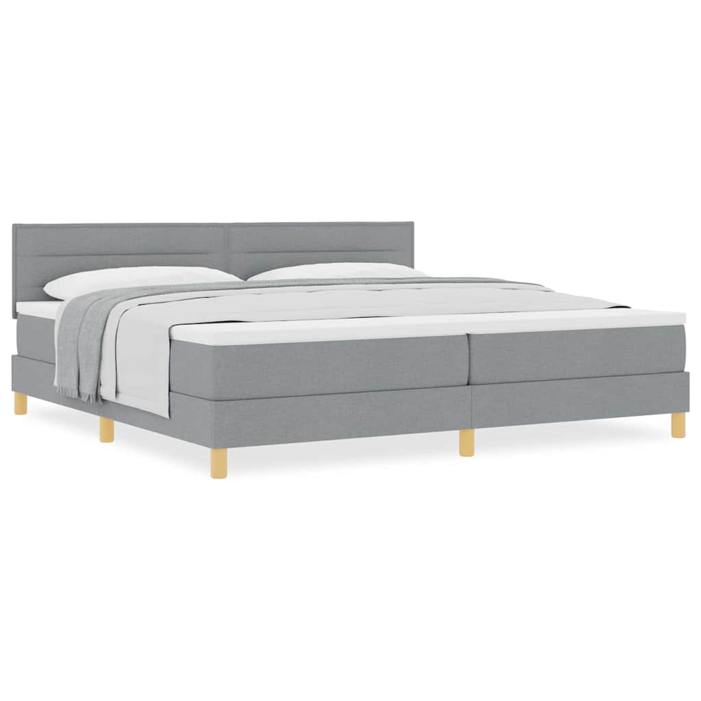 Boxspringbett mit Matratze Hellgrau 200 x 200 cm Stoff