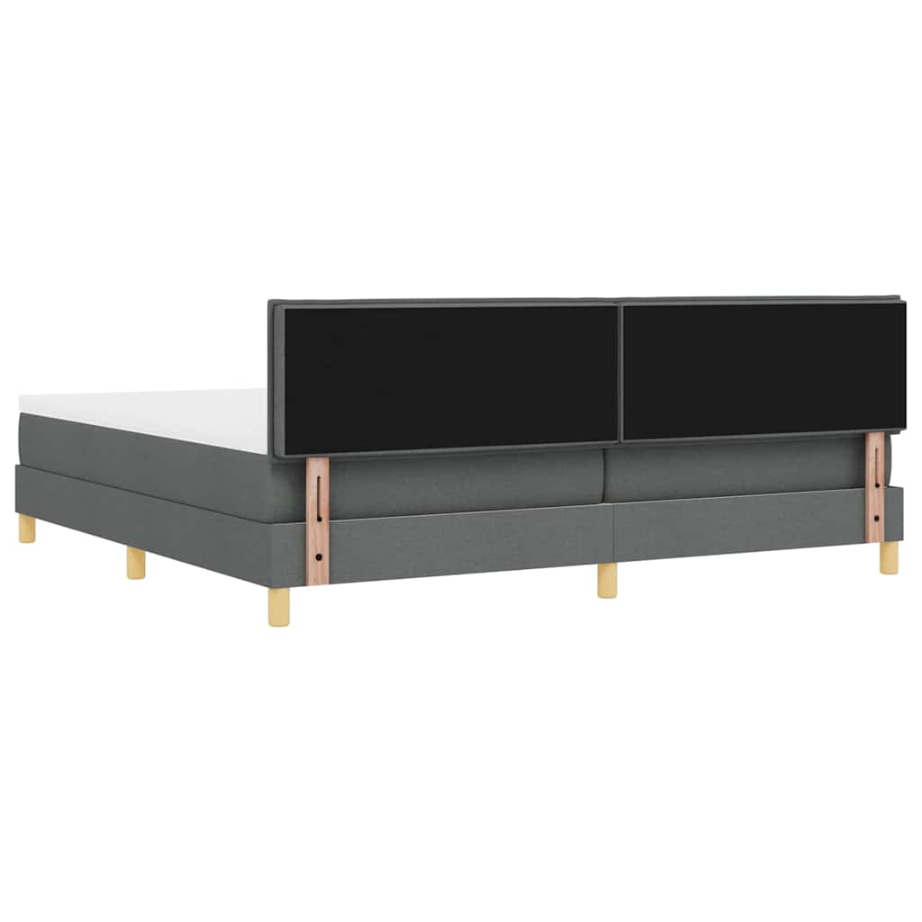 Boxspringbett mit Matratze Dunkelgrau 200 x 200 cm Stoff