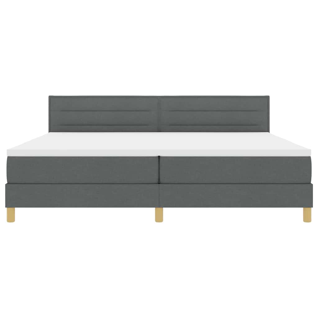 Boxspringbett mit Matratze Dunkelgrau 200 x 200 cm Stoff
