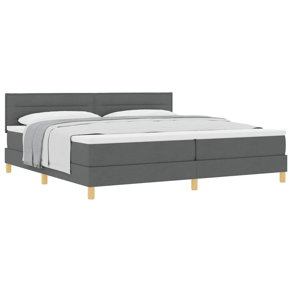 Boxspringbett mit Matratze Dunkelgrau 200 x 200 cm Stoff