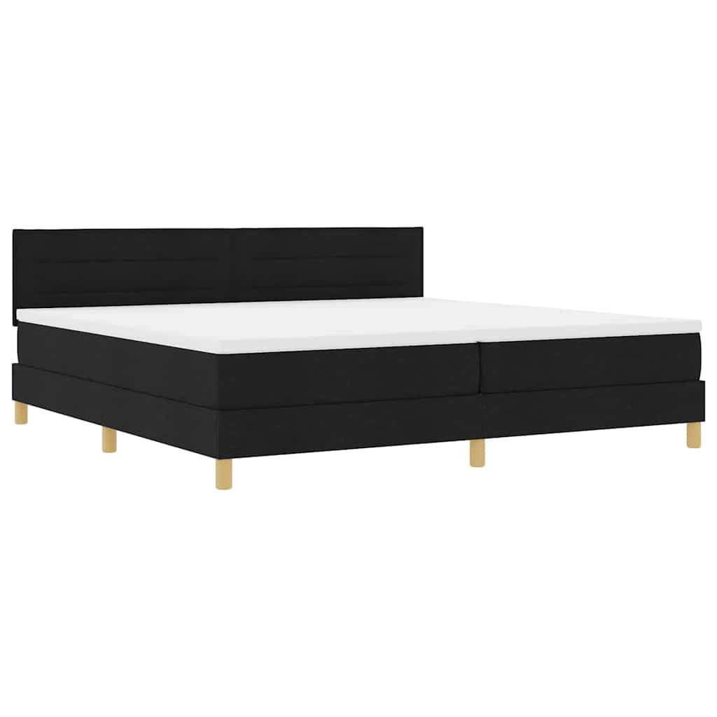 Boxspringbett mit Matratze Schwarz 200 x 200 cm Stoff