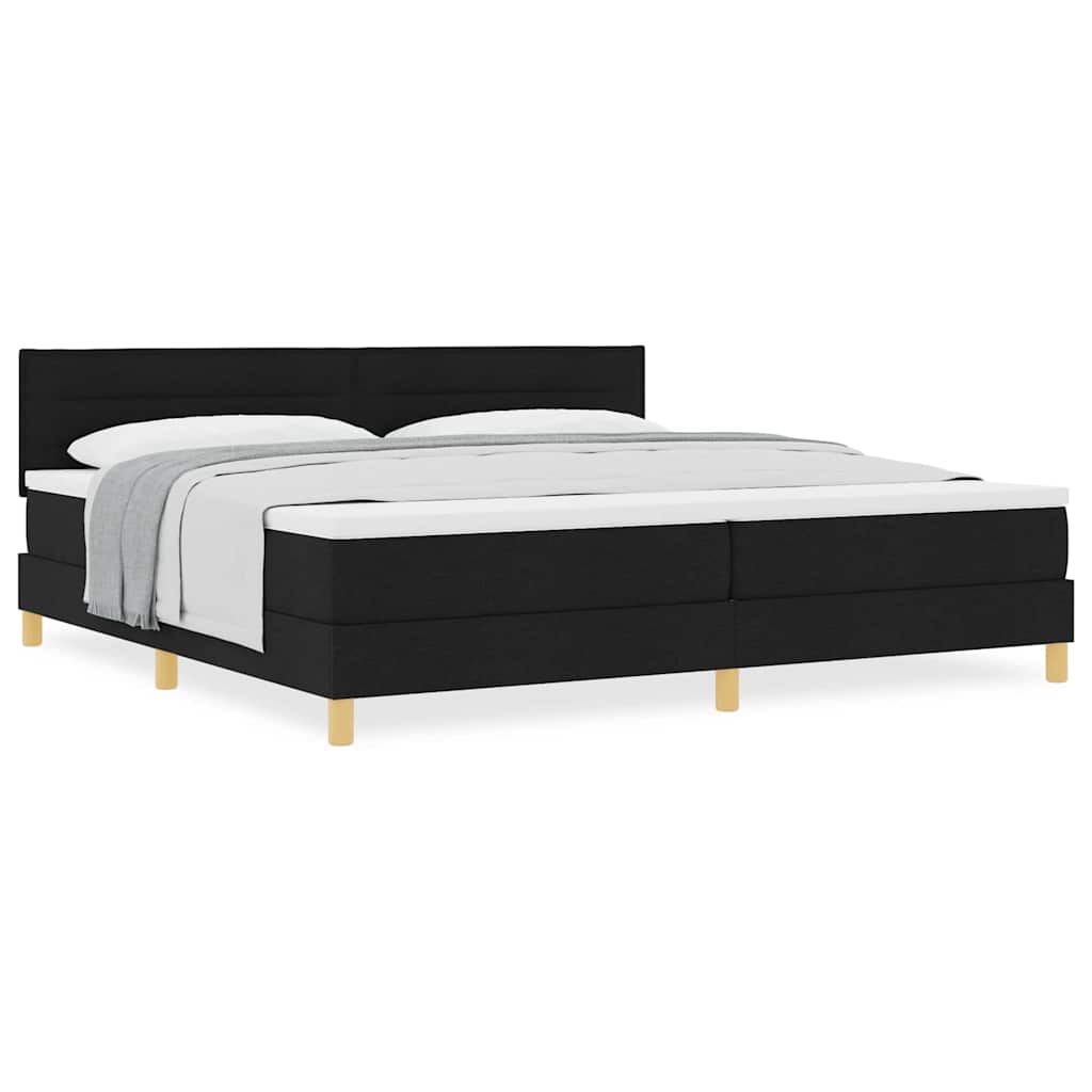 Boxspringbett mit Matratze Schwarz 200 x 200 cm Stoff