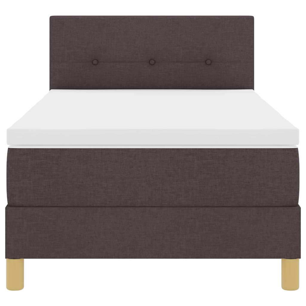 Boxspringbett mit Matratze Dunkelbraun 80 x 200 cm Stoff