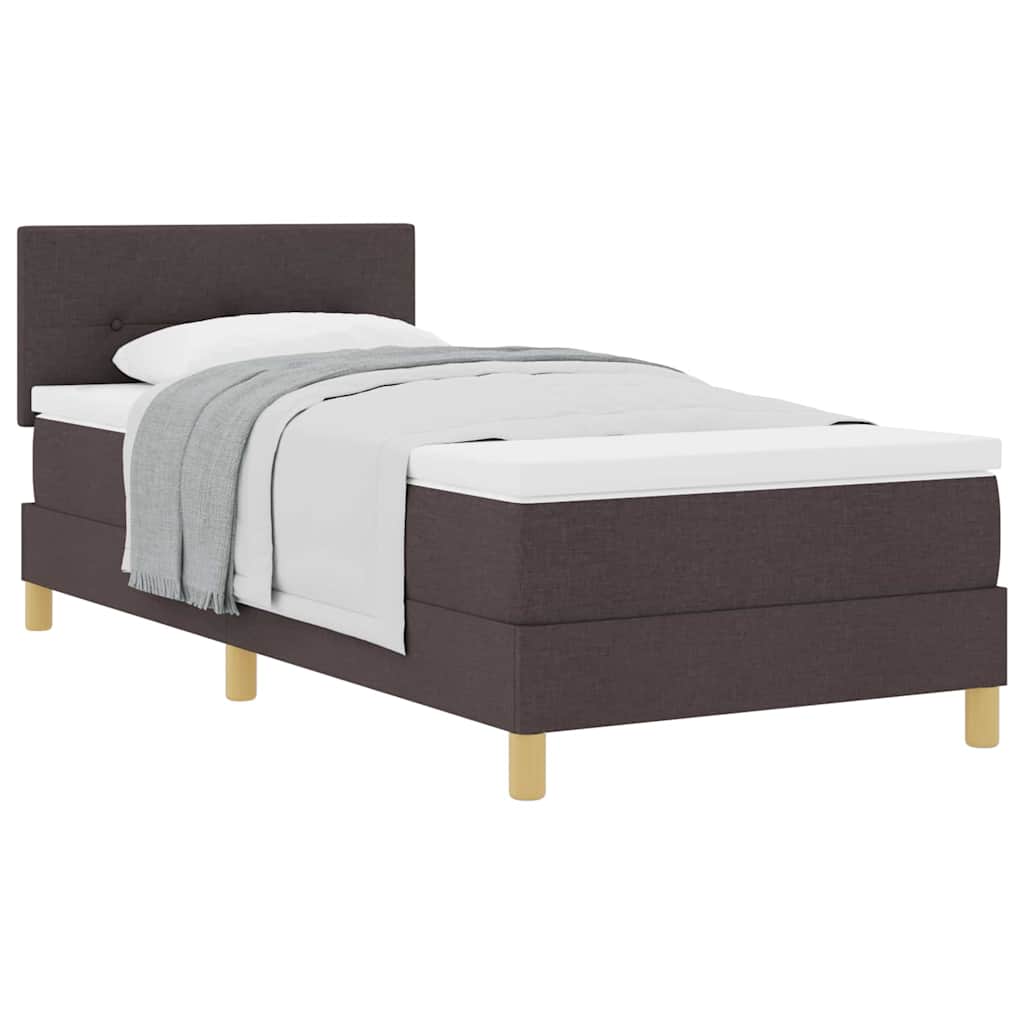 Boxspringbett mit Matratze Dunkelbraun 80 x 200 cm Stoff
