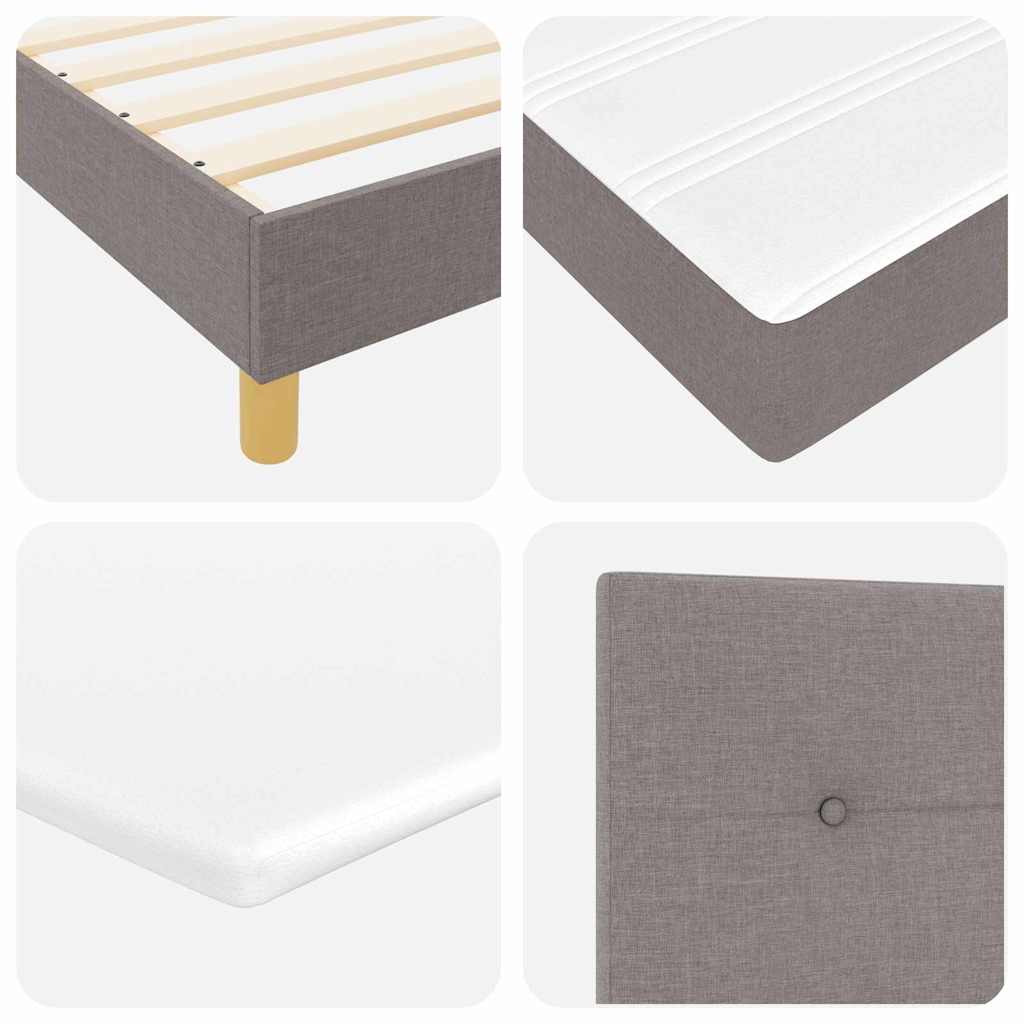 Boxspringbett mit Matratze mit Matratze Taupe 80 x 200 cm Stoff