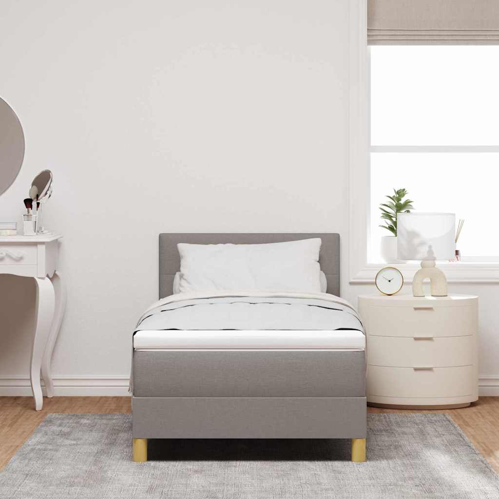 Boxspringbett mit Matratze mit Matratze Taupe 80 x 200 cm Stoff