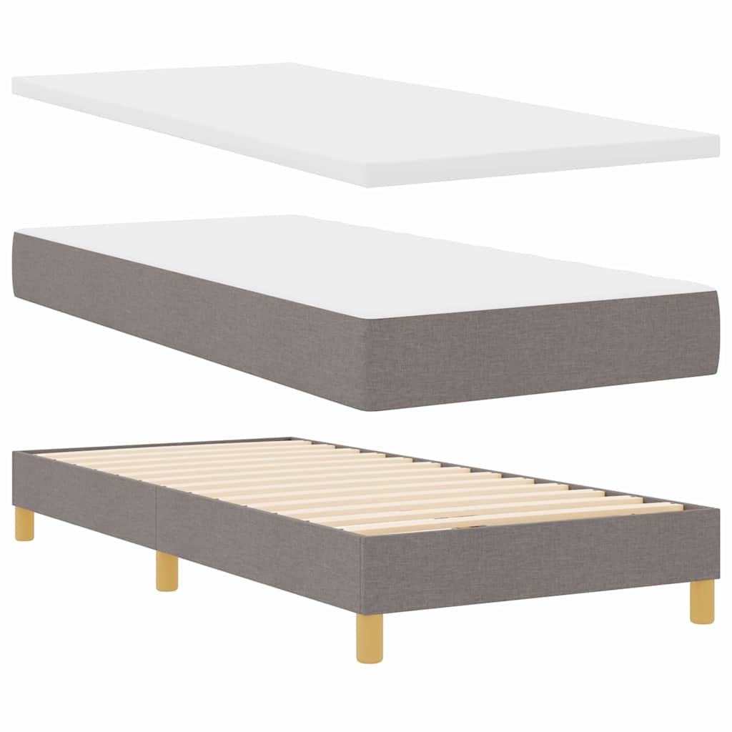 Boxspringbett mit Matratze mit Matratze Taupe 80 x 200 cm Stoff