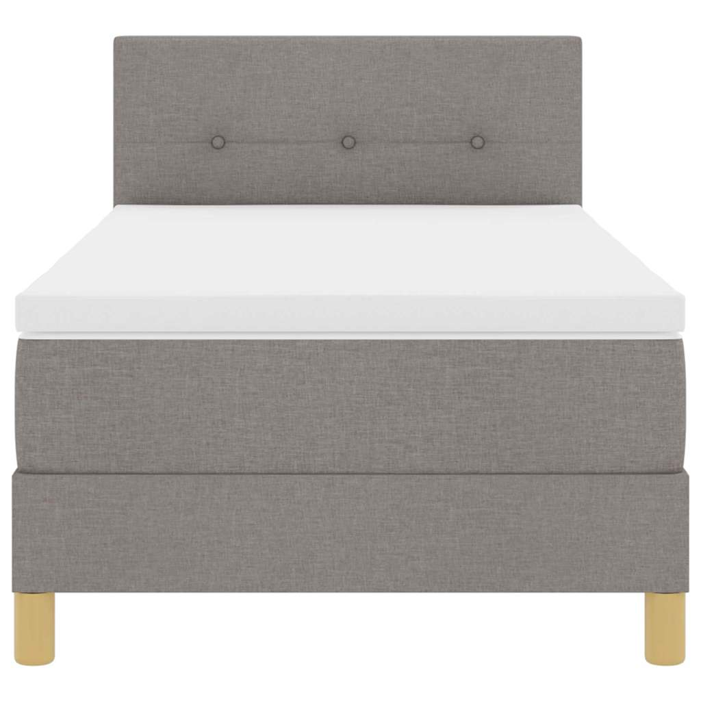 Boxspringbett mit Matratze mit Matratze Taupe 80 x 200 cm Stoff