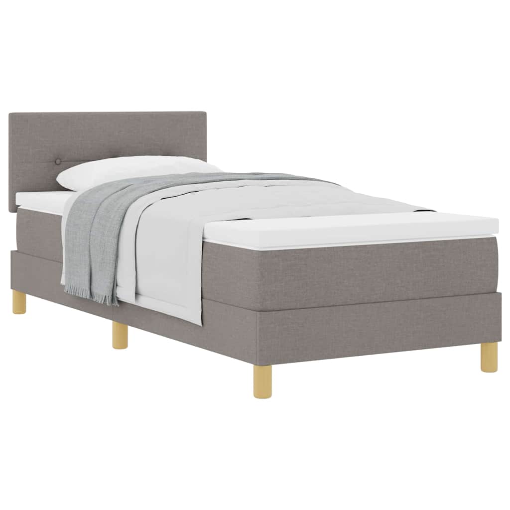 Boxspringbett mit Matratze mit Matratze Taupe 80 x 200 cm Stoff