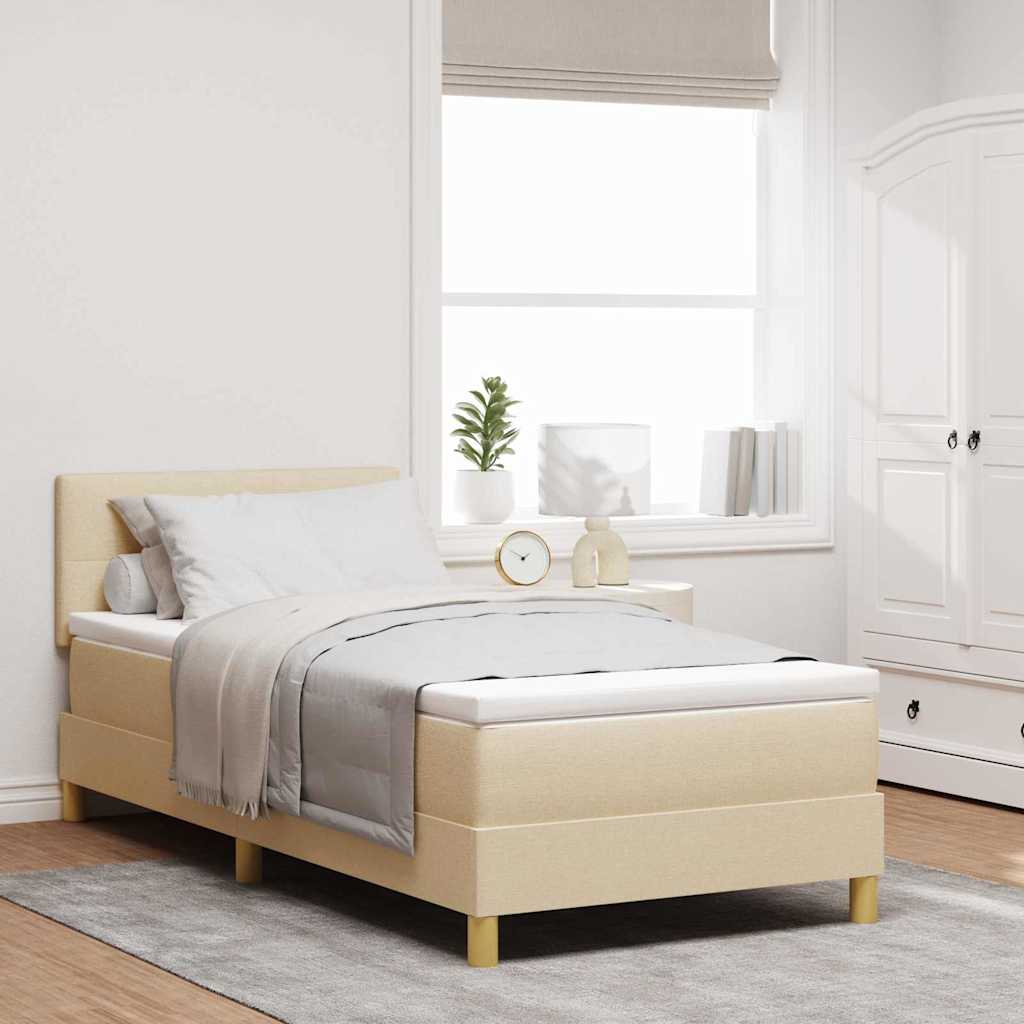 Boxspringbett mit Matratze mit Matratze Creme 80 x 200 cm Stoff