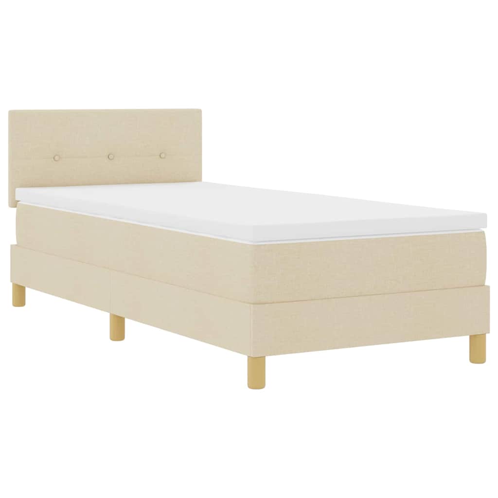 Boxspringbett mit Matratze mit Matratze Creme 80 x 200 cm Stoff