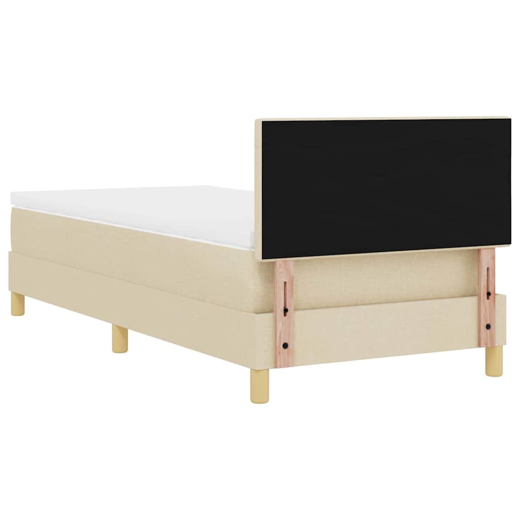 Boxspringbett mit Matratze mit Matratze Creme 80 x 200 cm Stoff