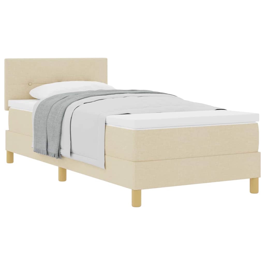 Boxspringbett mit Matratze mit Matratze Creme 80 x 200 cm Stoff
