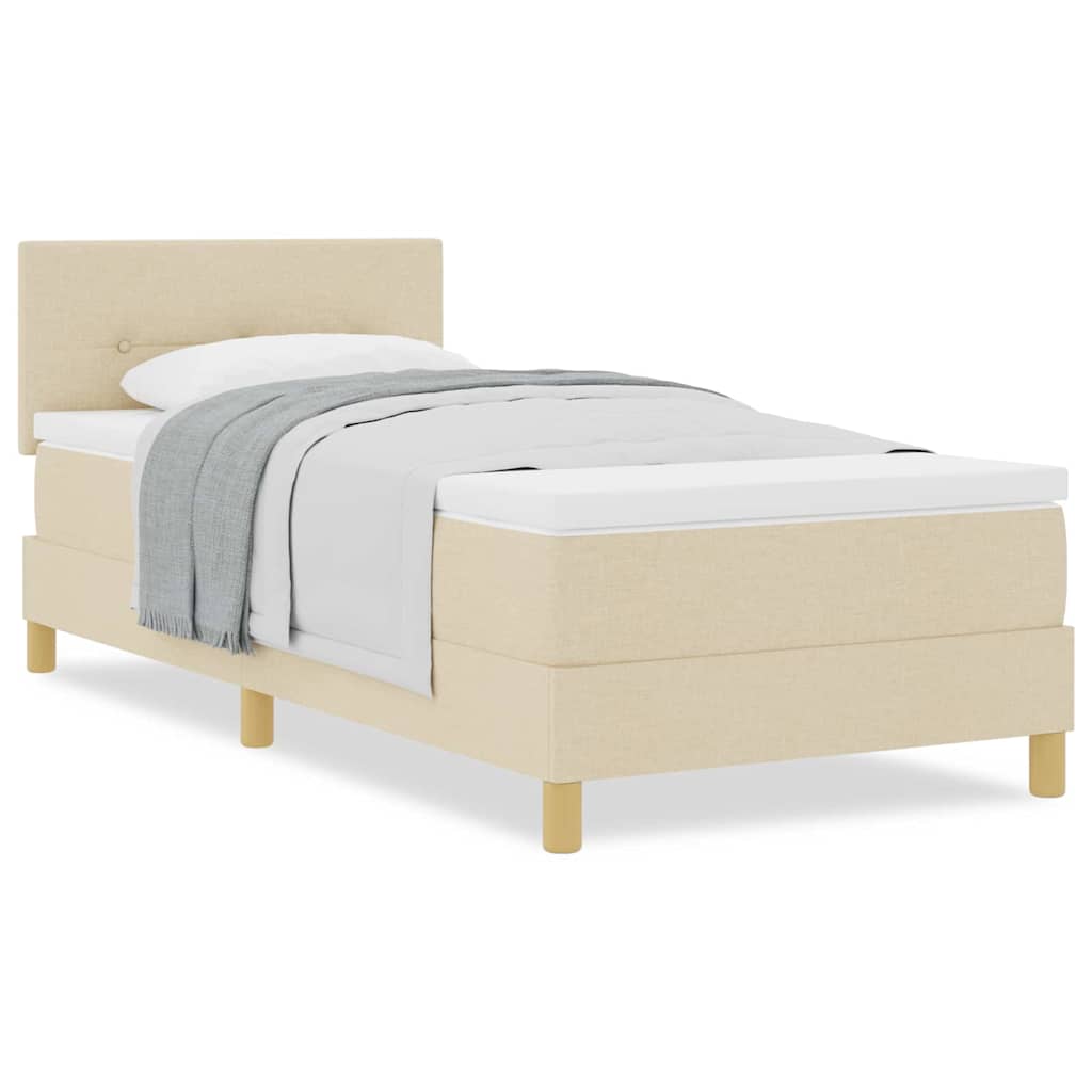 Boxspringbett mit Matratze mit Matratze Creme 80 x 200 cm Stoff
