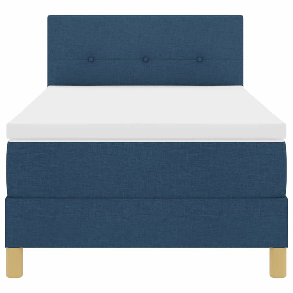 Boxspringbett mit Matratze mit Matratze Blau 80 x 200 cm Stoff