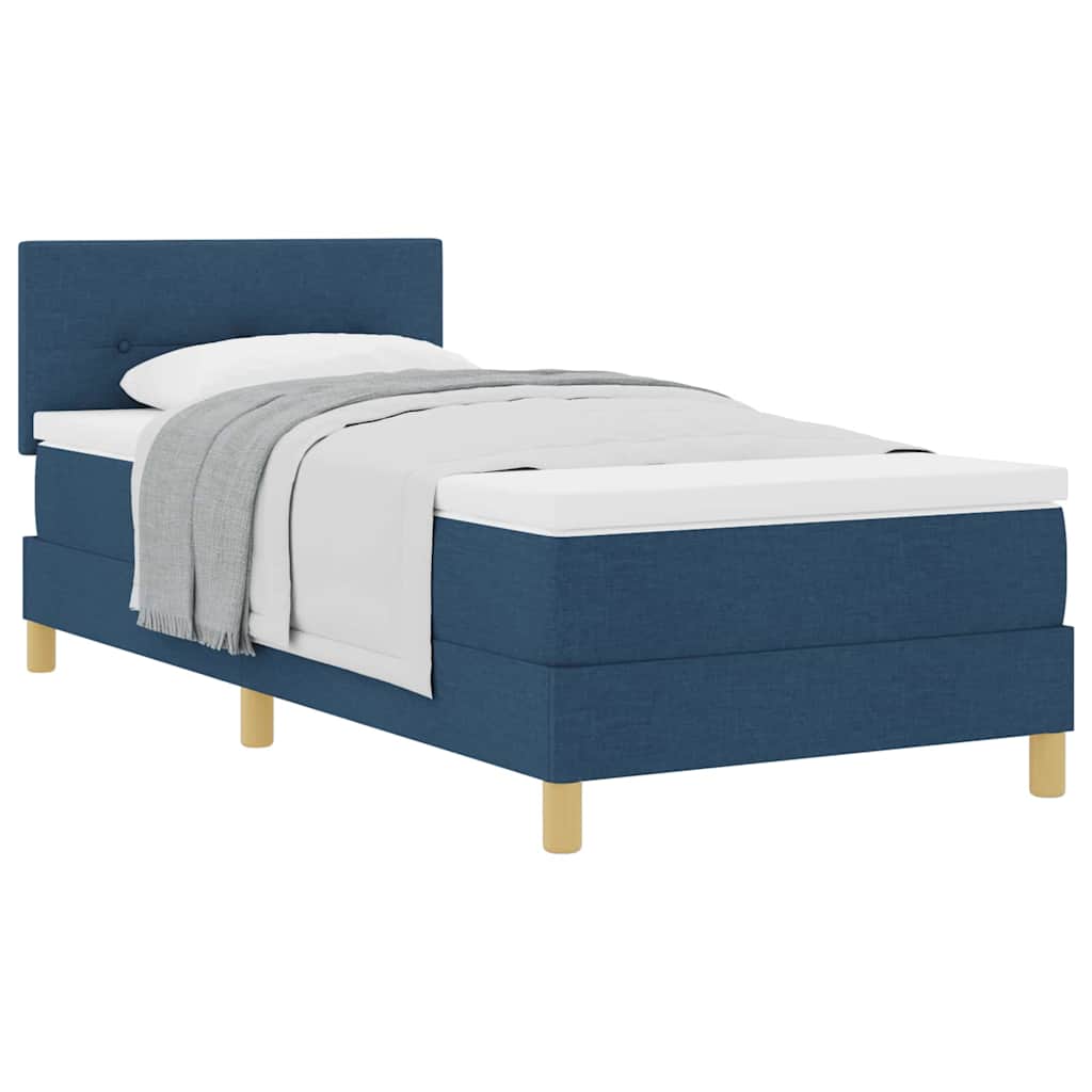 Boxspringbett mit Matratze mit Matratze Blau 80 x 200 cm Stoff