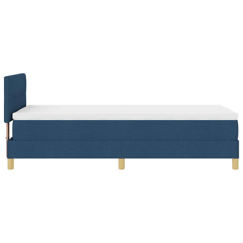 Boxspringbett mit Matratze mit Matratze Blau 80 x 200 cm Stoff