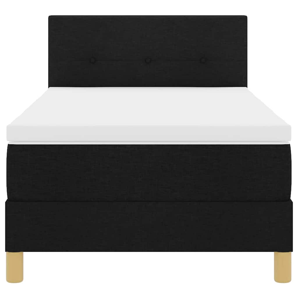 Boxspringbett mit Matratze Schwarz 90 x 190 cm Stoff