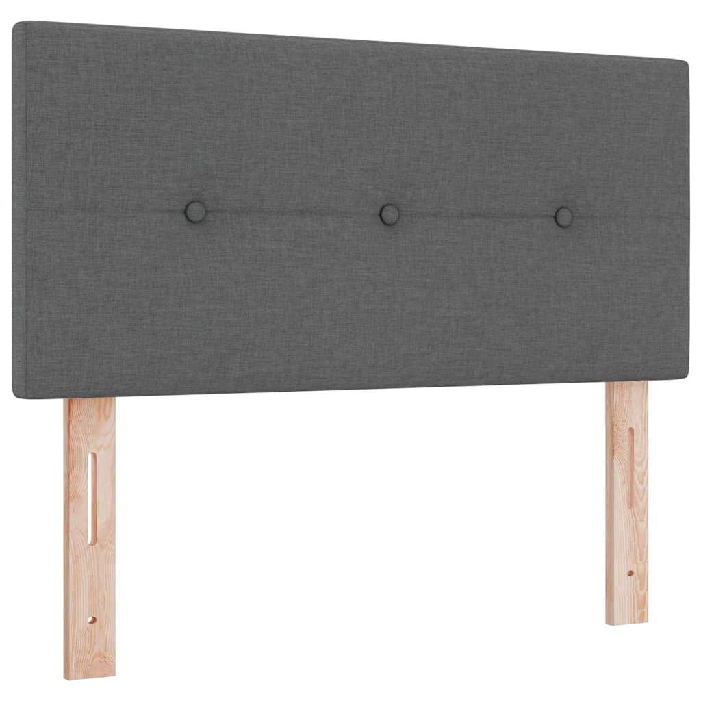 Boxspringbett mit Matratze Dunkelgrau 90 x 200 cm Stoff